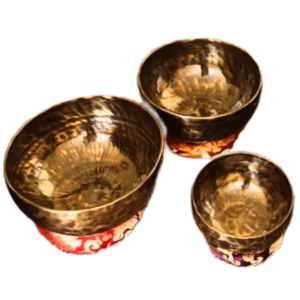 3 Tibetan singing bowls